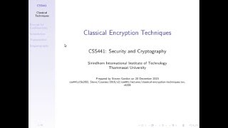 Basics of Encryption CSS441 L01 Y15 [upl. by Shaylah]