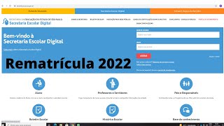 Como realizar a rematrícula 2022 na SED [upl. by Castra]