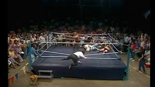 WWF CW 6780 Larry Zbyszko vs Rick McGrawBruno makes the save [upl. by Nellad226]