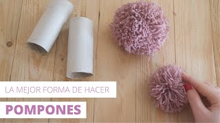 Como hacer POMPONES de LANA FÁCIL y RÁPIDO  La MEJOR forma de hacer POMPONES [upl. by Anelac635]