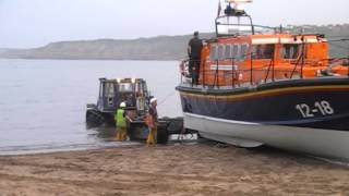 How to get a Lifeboat out of the sea  RNLI Scarborough [upl. by Adnohsal]