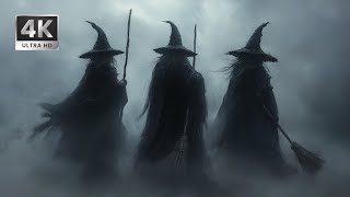 Halloween Ambience  4K TV Art  3 Witches [upl. by Hamal]