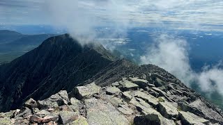 Thruhiker attempts Knife’s Edge Mount Katahdin [upl. by Ahsimek]