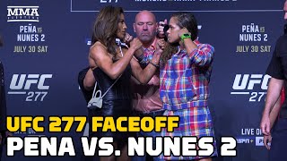 Julianna Pena Amanda Nunes Intense In UFC 277 Faceoff  MMA Fighting [upl. by Llatsyrc]