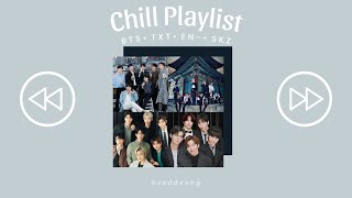 b t s • t x t • e n h y p e n • s t r a y k i d s  chill playlist [upl. by Anrym]