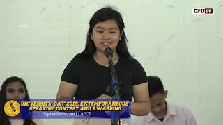 University Day 2019 English Extemporaneous Speaking Contest [upl. by Noiro]