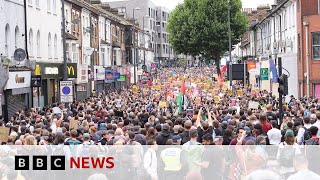 Antiracism protests take place across England after violent unrest  BBC News [upl. by Dutch]