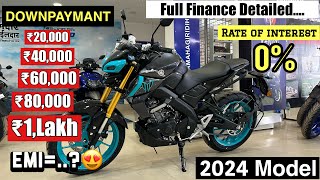 2024 Yamaha MT15 Version 20 Model DownPayment 20k40k60k80k1 Lakh😍 Full Finance Detailed EMI [upl. by Pantheas]