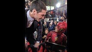 Ezra Miller meets little FLASH at Justice League Premiere in Hollywood [upl. by Eula]