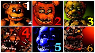 All FNAF Games Complete FNAF 1 2 3 4 5 6 Full Walkthrough [upl. by Pedro]