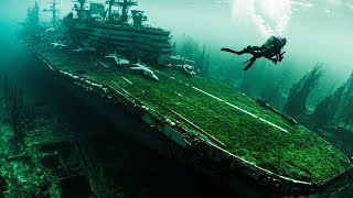 Sunken Navy Aircraft Carrier Full of Fighter Jets Discovered by Divers Deep in the Ocean [upl. by Annayrb904]