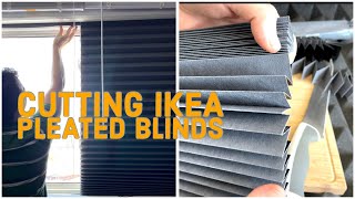 HOW TO CUT IKEA BLINDS  IKEA SCHOTTIS Blackout pleated blind dark [upl. by Gowrie]