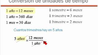 10 Transformacion de unidades de tiempo  semestre  trimestre  bimestremp4 [upl. by Enineg]