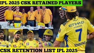 Csk Ipl 2025 Retained Players List  Ipl 2025 Csk Retained Players  Csk Retained Players 2025 [upl. by Yatnuahs204]