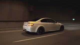 White BMW M3 E92  Brutal Sound  NIGHTRIDE  M POWER [upl. by Rednazxela]