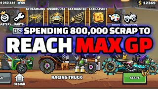 Maxing out my Garage Power in HCR2  Spending 800000 scrap  Hill Climb Racing 2 [upl. by Anassor]