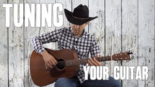 How To Tune Your Guitar  Beginner Guitar Lesson Tutorial [upl. by Cherilyn]