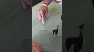 how to froster film glass design workshortsfeed shortsvideo youtubeshorts trendingvideoglassart [upl. by Eelik]