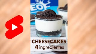 Mini CHEESECAKES de OREO con 4 ingredientes y SIN HORNO 💙 [upl. by Takakura]