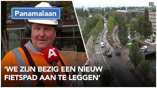 Fietspad Panamalaan wordt verbreed tussen de Cruquiuskade en de Borneolaan [upl. by Dranrev]