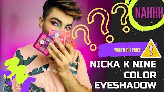 Nicka K Nine Color Eyeshadow Palette review first time try on [upl. by Galloway696]