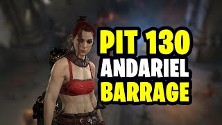 Pit 130 Andariel Barrage Rogue – Diablo 4 Season 5 [upl. by Rahcir]