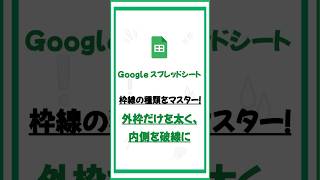 太い線、破線、外枠だけの線などのスプシのいろいろな枠線の使い方を解説 Google スプレッドシート shorts [upl. by Arlyn]