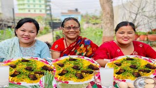 SPICY PORK CHOWMEIN 🍝 🥵EATING  Pork Noodles  Nepali mukbang [upl. by Sagerman]