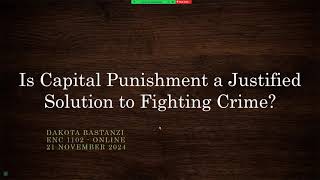 Is Capital Punishment an Unjustified or Justified Solution to Fighting Crime [upl. by Aerised]