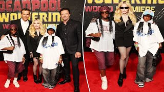 Madonna’s twin daughters make rare red carpet appearance at ‘Deadpool amp Wolverine’ premiere [upl. by Scornik32]