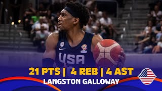 Langston Galloway 🇺🇸  Full Highlights vs URU  21 PTS  4 REB  4 AST  FIBAWC 2023 Qualifiers [upl. by Aivuy]