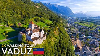 Vaduz Liechtenstein  4K Walking Tour  With Surrounding Sound 4k UltraHD 60fps [upl. by Tobye]