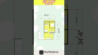 33 by 34 house plan map [upl. by Eelatan946]