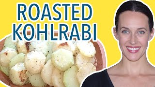 Roasted Kohlrabi Easy Recipe  How to clean and cook kohlrabi [upl. by Ahsener]