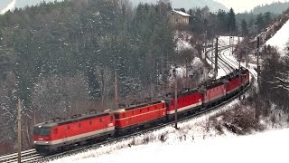 Semmeringbahn im Winter zwischen Eichberg und Adlitzgraben [upl. by Balbur]