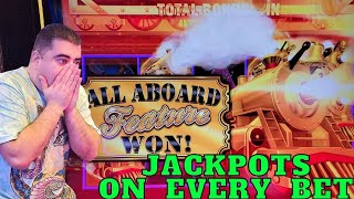 All Aboard Awarded JACKPOTS amp Bonuses With All BET SIZES [upl. by Garris]