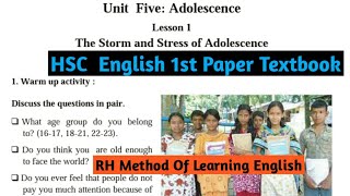 HSC English 1st Paper Unit 5 Lesson 1 The Storm amp Stress of Adolescence [upl. by Shipley]