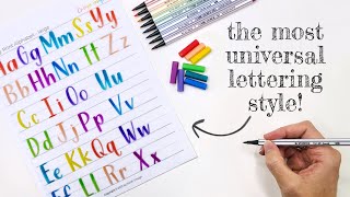 Hand Lettering Alphabet Style for Beginners and everyone who wants to do LAZY lettering [upl. by Sybila]