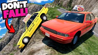 DONT FALL We Raced Taxi Cabs on a Mountain in BeamNG Drive Mods [upl. by Gniy]