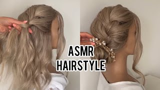 ASMR hairstyle Easy braid bun [upl. by Aztiram]