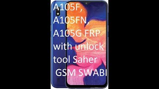 Samsung A10 SMA105F A105FN A105G FRP Bypass with unlock tool [upl. by Reema]