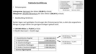 Finanzierung 5 Beteiligungsfinanzierung  Kapitalerhöhung bei einer AG [upl. by Ynaffi168]