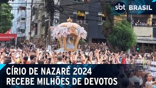 Círio de Nazaré atrai milhões de devotos e turistas em Belém  SBT Brasil 141024 [upl. by Mikahs]