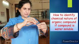 How to find out chemical nature of water soluble Organic Compound Solubility Test [upl. by Nylrehs]