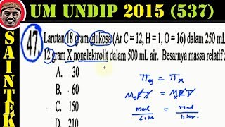 UM UNDIP 2015 kode537 kimia pembahasan no 47 larutan isotonik [upl. by Mulderig]