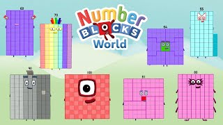 Numberblocks World 5  Meet Numberblocks 55100 and Learn How to Trace Their Numerals  BlueZoo [upl. by Killion916]