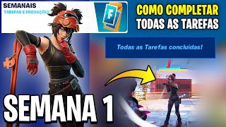 COMO COMPLETAR TODAS AS MISSÕES SEMANAIS SEMANA 1 TEMPORADA 3 CAPÍTULO 5  Fortnite [upl. by Eenej]