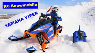 RC Snowmobile  Yamaha Viper on snow  Review  TopMaz Racing [upl. by Lulu]