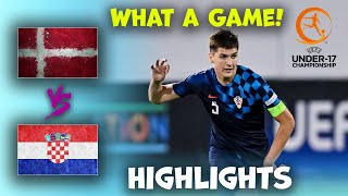 Denmark v Croatia  U17 Euro Championship  Highlights 23052024 [upl. by Kcire]