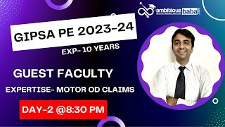 GIPSA Promotion Exam 2023  Day 2  MOTOR Insurance by Yogesh Sir  Guest Faculty  Ambitious Baba [upl. by Siuraj]